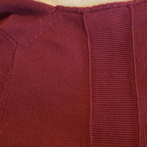 Lovestitch deep red burgundy sweater fringe pockets medium Love Stitch - Picture 11 of 11